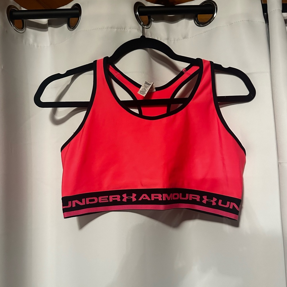 Bright Pink Under Armour Sports Bra